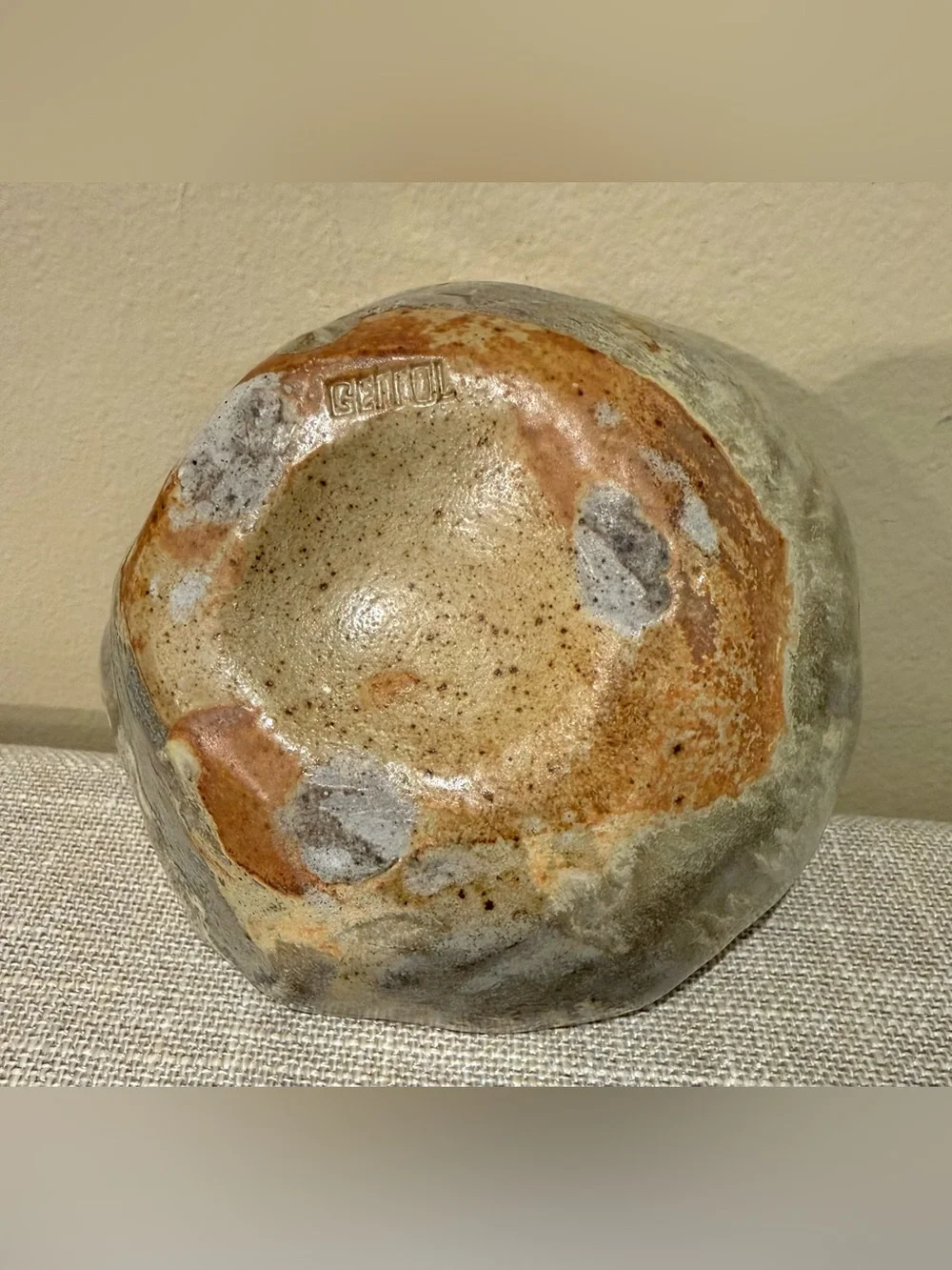 Vintage Gerrol Benigno Studio Pottery Wabi Sabi Textured Ceramic Bowl Signed